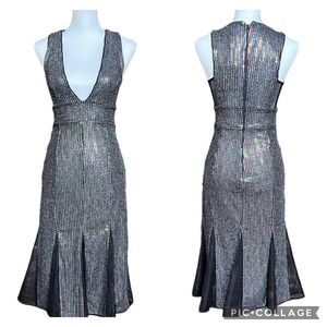 Revolve X NBD Dress Size XS NWT Rainbow Bright Sequin Mesh Party Sexy Pleated